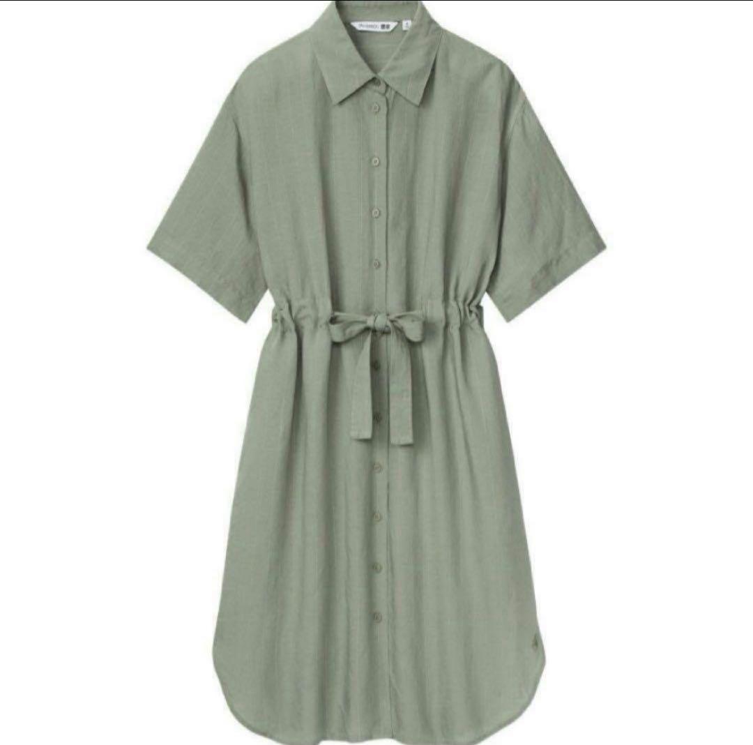 ワンピース J W ANDERSON SHORT SLEEVE SHIRT DRESS (DR0475PG1142 803) 着回しも！「UNIQLO and JW ANDERSON」の注目2大ワンピース
