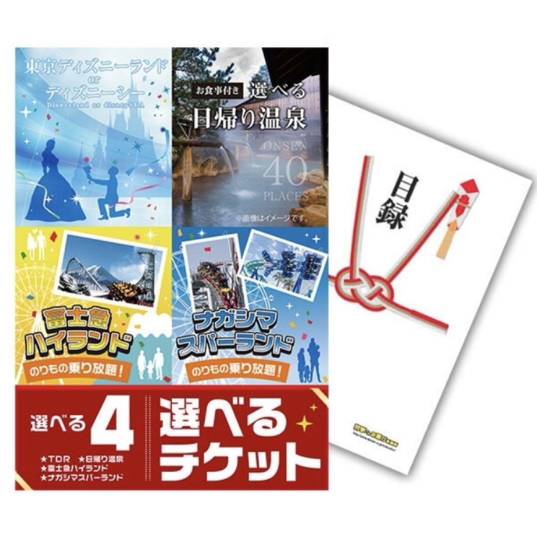 ディズニーリゾート他（日帰り温泉、富士急、ナガスパ）から選べるペアチケット引換券