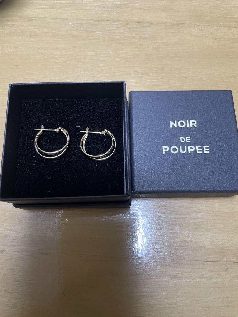 NOIR DE POUPEE，ノワールドプーペ　ピアスK10 2連 フープピアス
