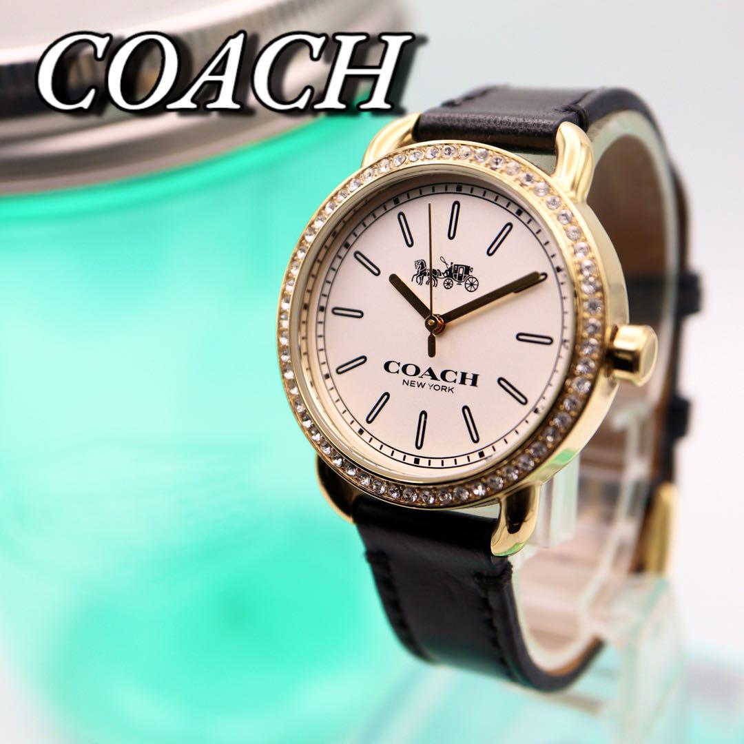 COACH ダイヤベゼル ゴールド レディース腕時計 324