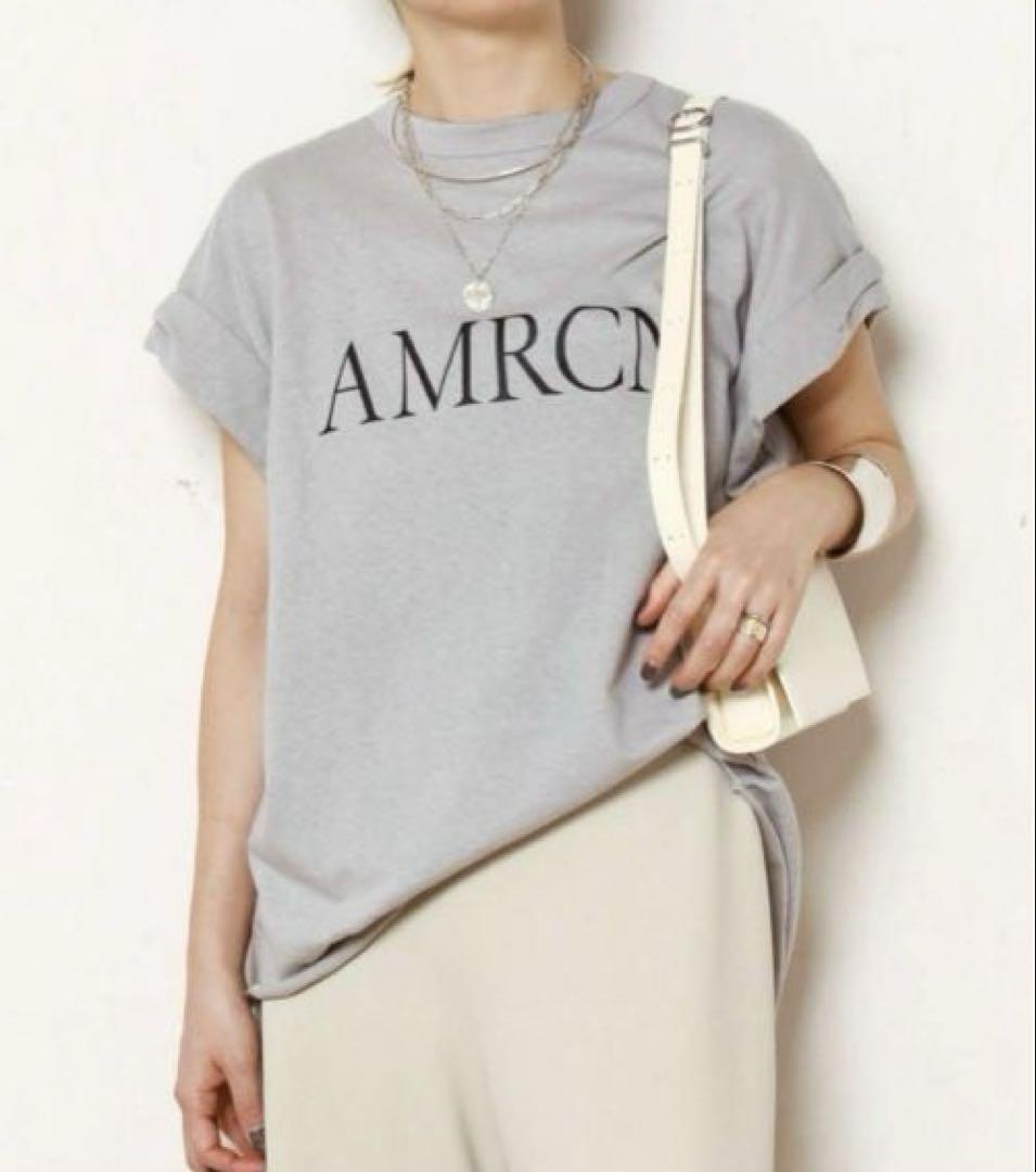 新品 AP STUDIOアメリカーナAMRCN ロールアップTシャツ グレー