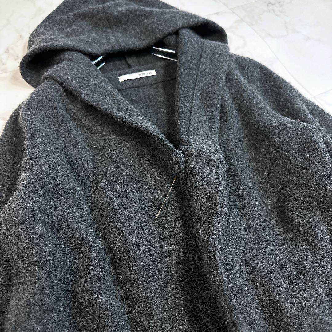 情報が満載。 evam eva縮絨 シャギーウールローブコート ピン ナッピングウール コートFREE SIZE・evam eva 個性派