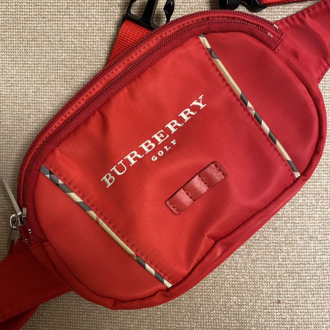 美品　BURBERRY GOLF ボディバッグ レッド　赤
