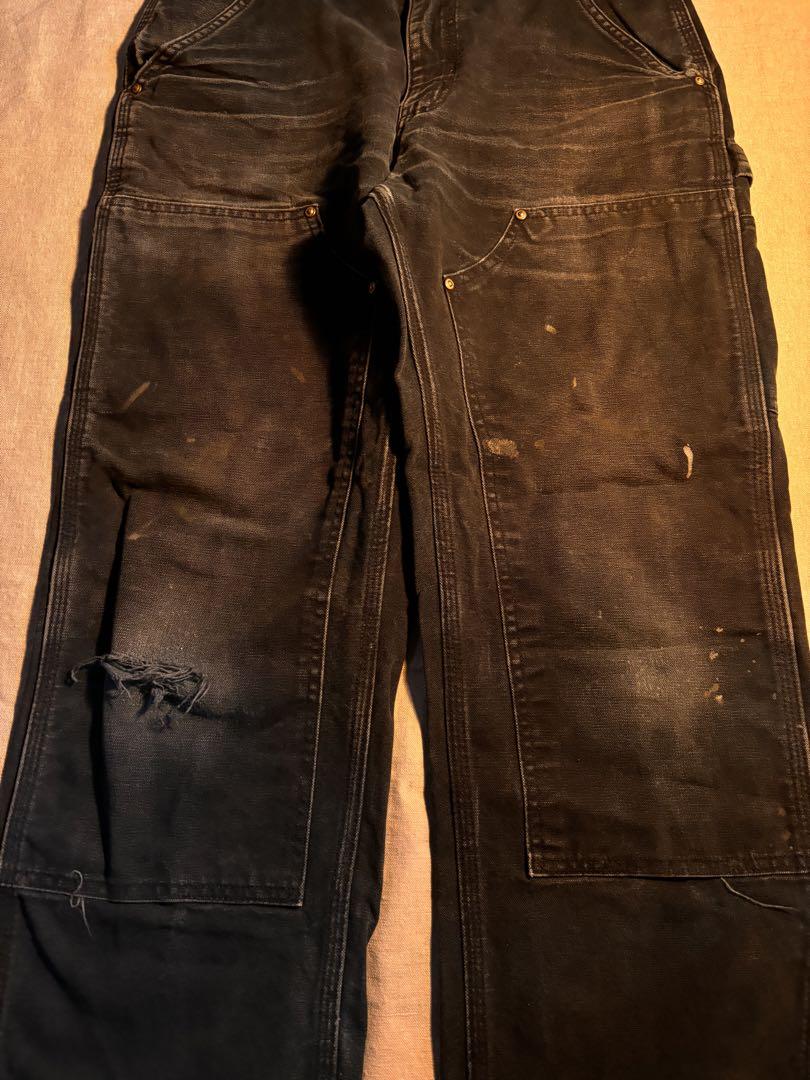 唯一無二】90s Carhartt カーハートダブルニーブラック31×30ボロ