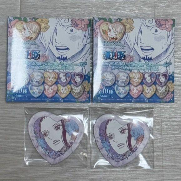 ワンピース　サンジ　ここがオールブルー だ　ハート缶バッジ　ロビン　6個 ONE PIECE』サンジの“ここがオールブルーだ