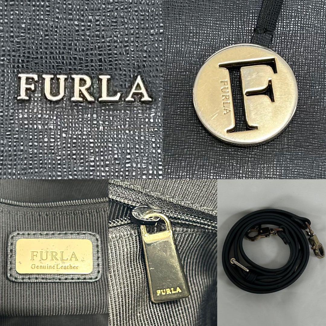 【極美品】フルラ リンダ 2way ショルダーバッグ レザー 斜め掛け 黒