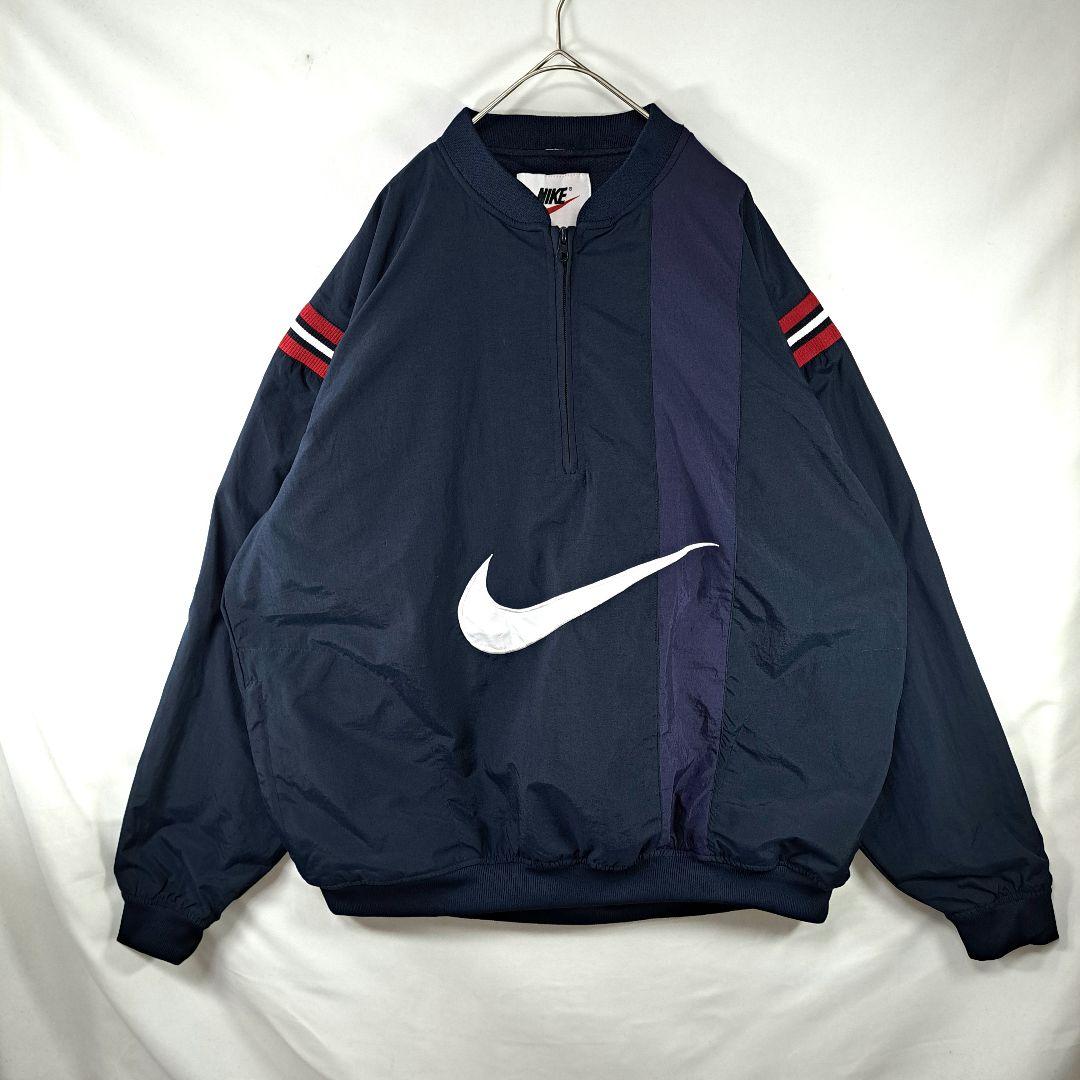 美品】NIKE ナイキ ナイロンプルオーバー ハーフジップ 銀タグ
