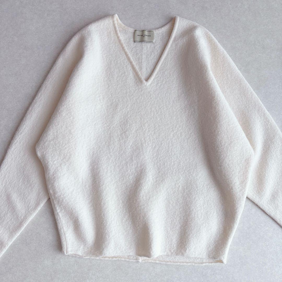美品★ユナイテッドアローズ｜定価2,3万 ボイルドVネックドルマンニット