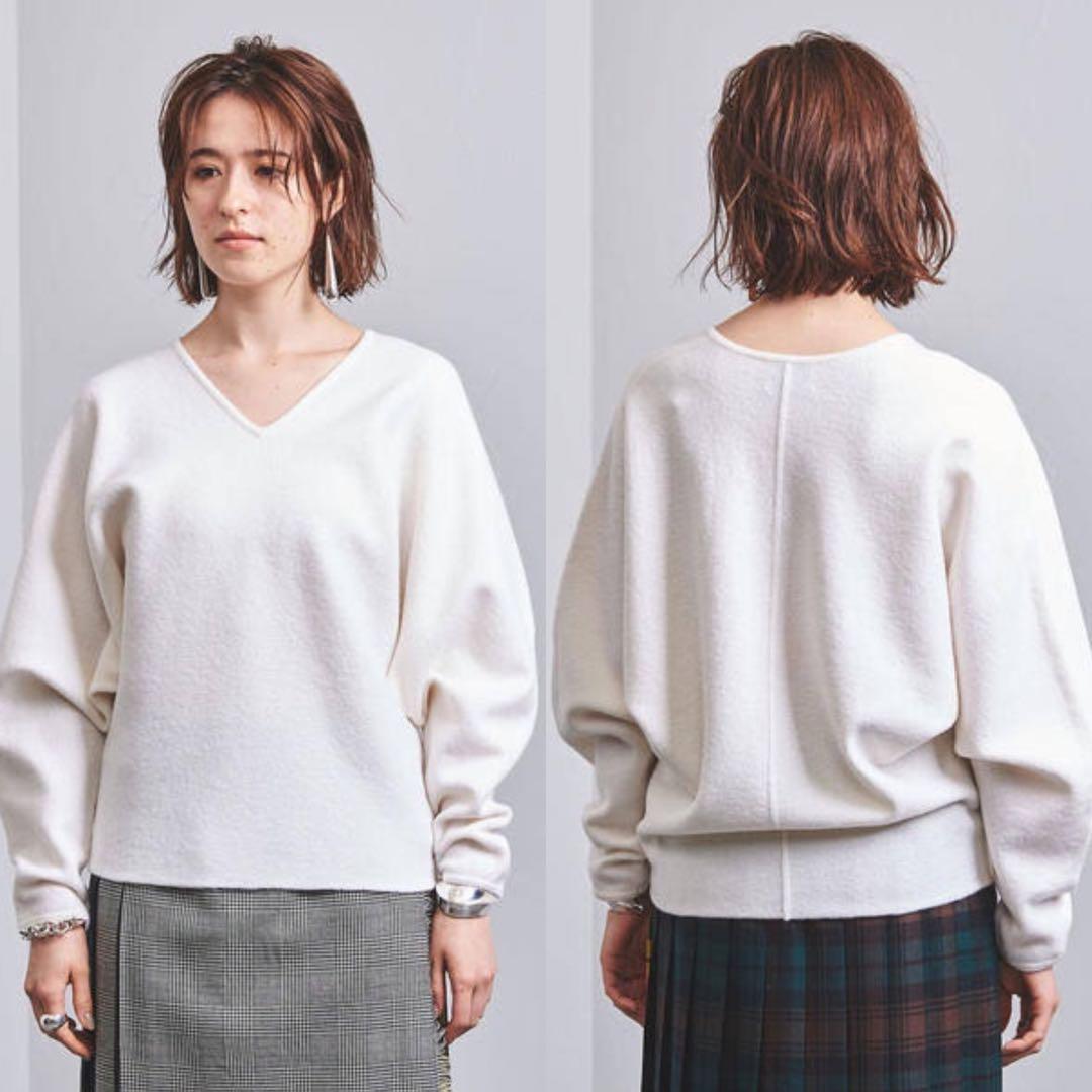 美品★ユナイテッドアローズ｜定価2,3万 ボイルドVネックドルマンニット