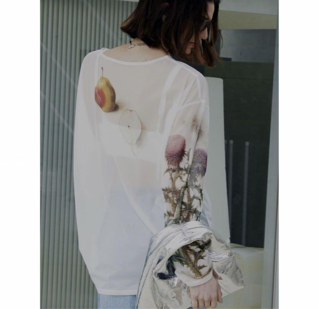 【新品未使用】VINTAGE ILLUSTRATION PRINT SHEER 画像2
