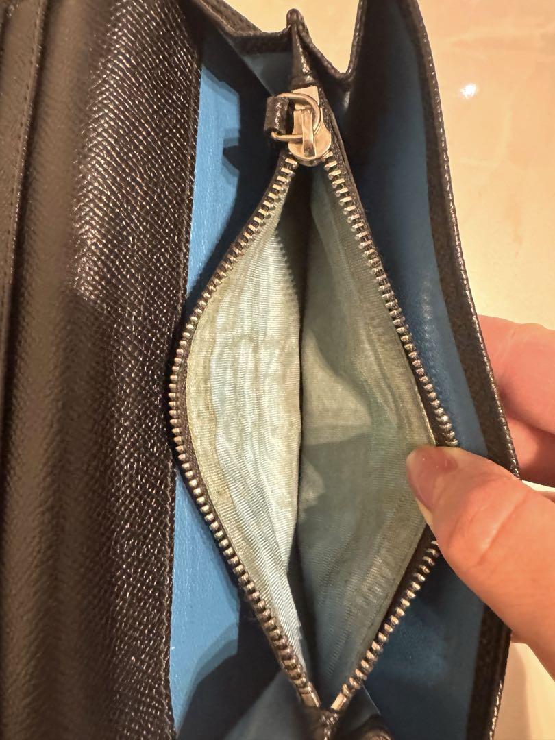 BVLGARI ピーゼロワン ロゴクリップ 二つ折り長財布 レザー　黒
