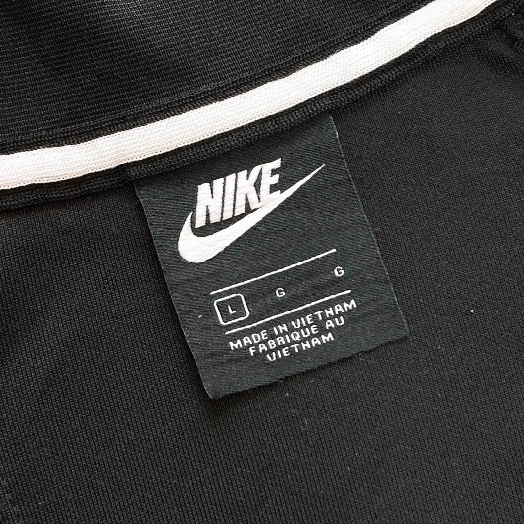 NIKE ナイキ フジップスウェット刺繍ロゴ　L 白色　ブラック 0844