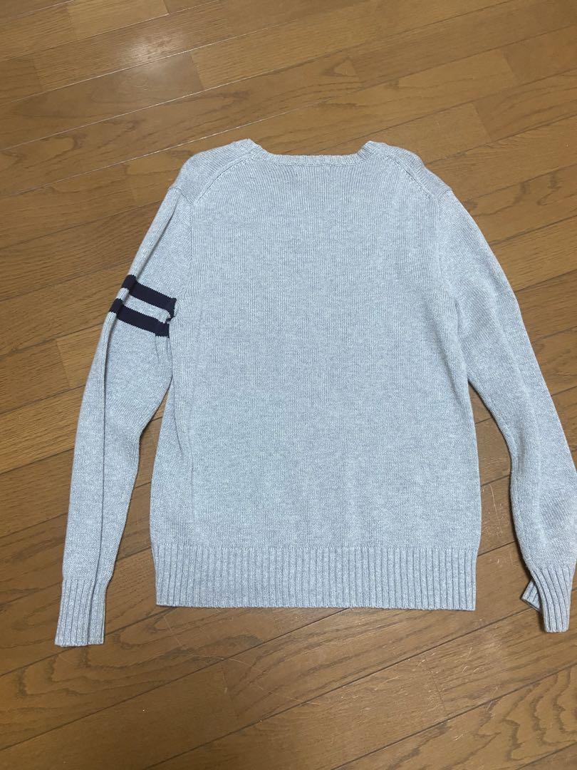 美品ポロラルフローレン　ベアセーターＬグレー