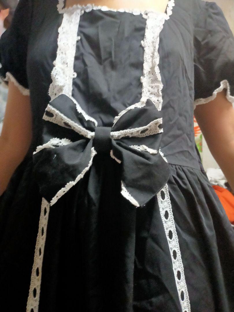 ロリータ服ワンピース　ケープ　付け袖　カチューシャ付き　色違い有り　東京発 ロリータ服ワンピース ケープ 付け袖 カチューシャ付き 色違い