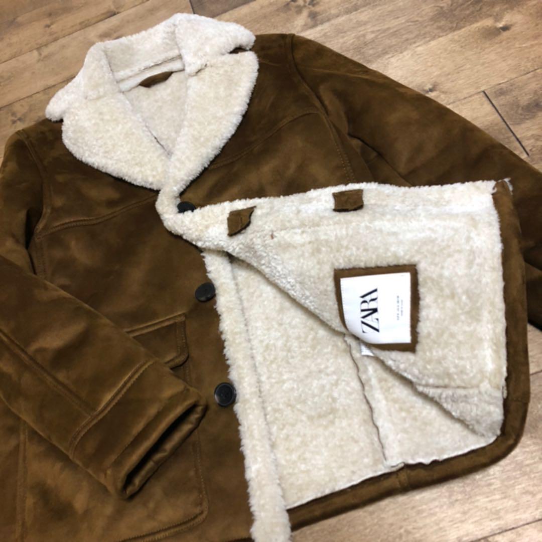 正規取扱店】 zara ボアジャケット ムートンジャケット - レザー 正規取扱店】 zara ボアジャケット ムートンジャケット - レザー