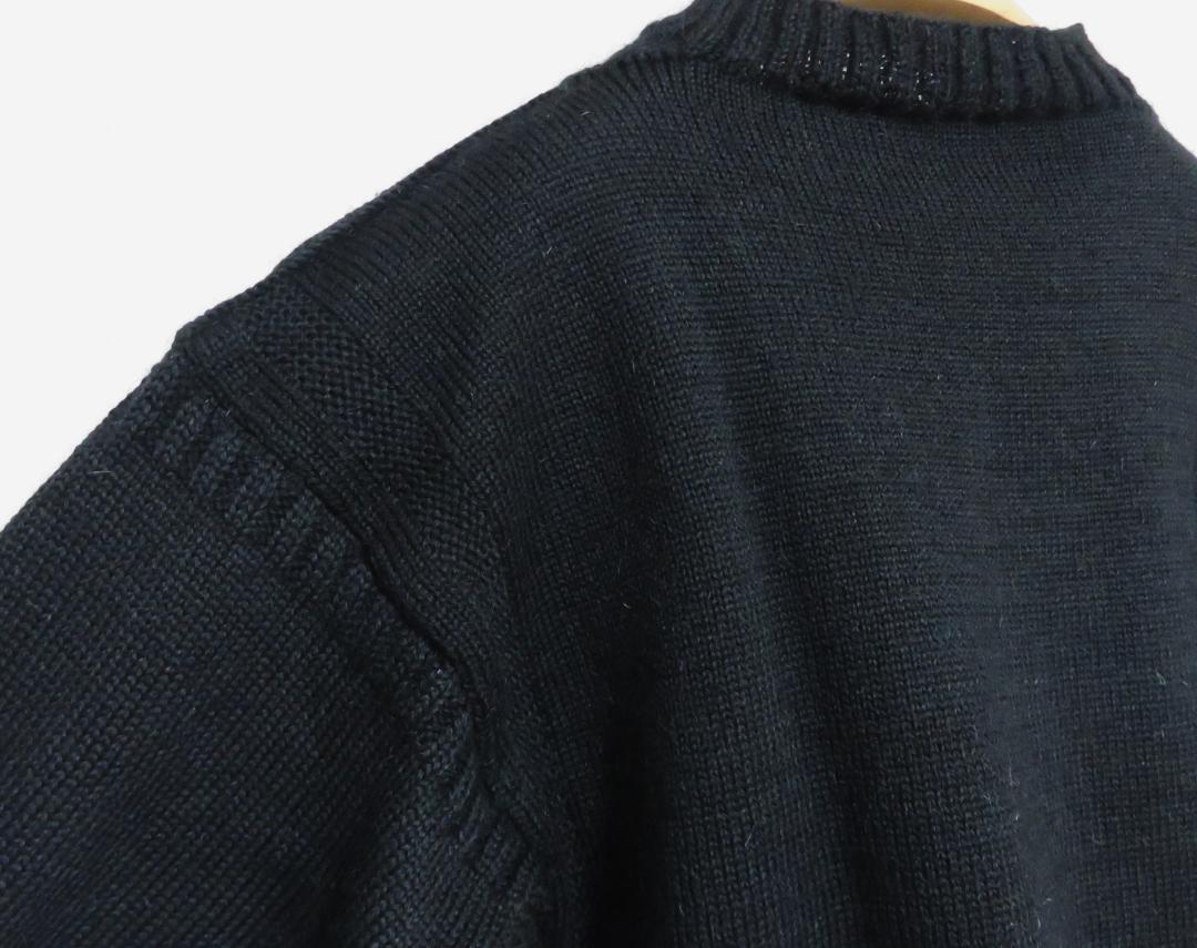 Le Tricoteur GUERNSEY SWEATER 38 ブラック Le Tricoteur GUERNSEY SWEATER 38 ブラック