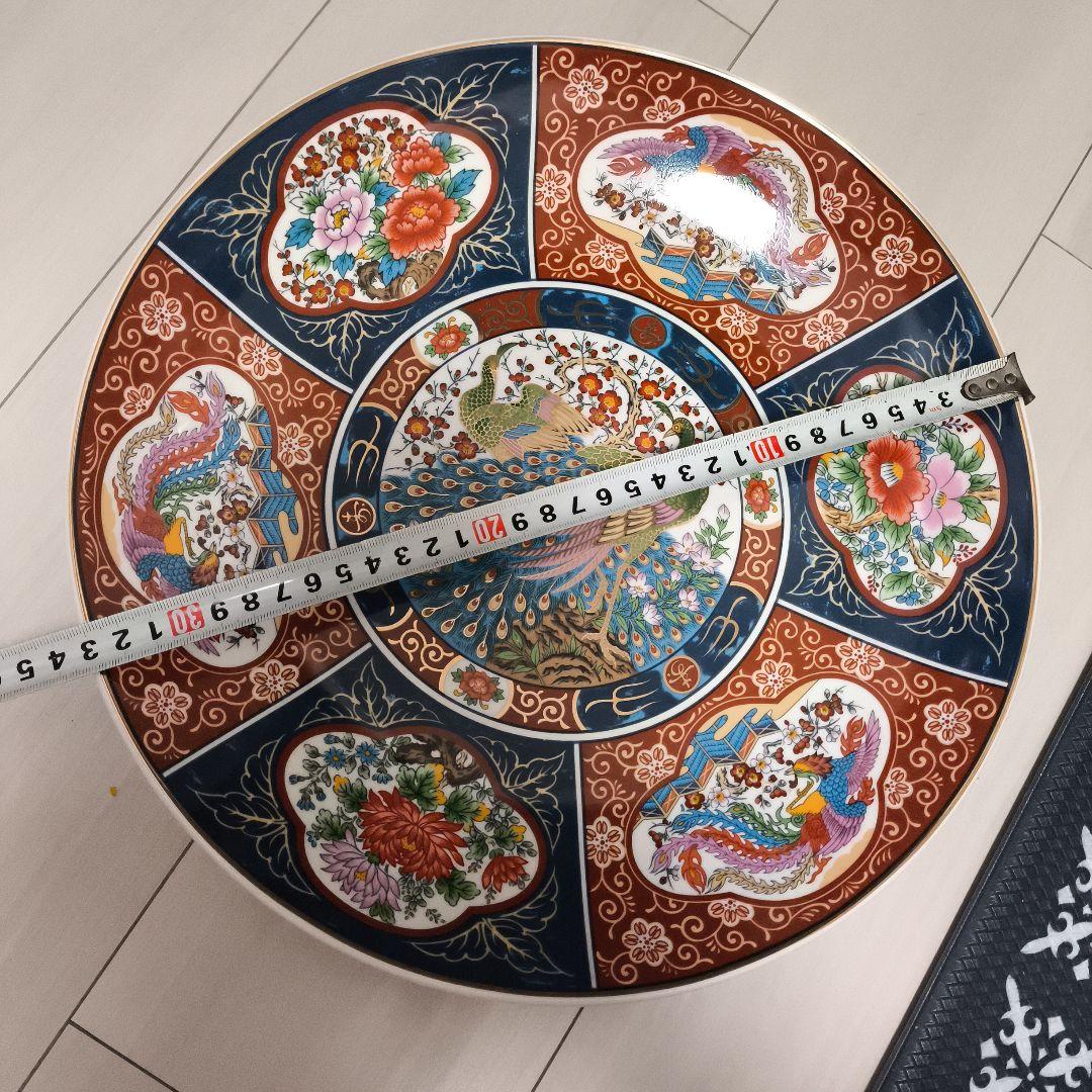 孔雀デザイン 陶器皿 33cm 大皿 - メルカリ