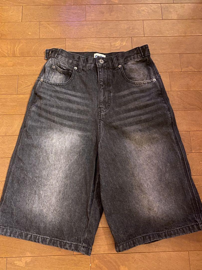 パンツ 9090 King Logo Buggy Jorts Slub Black