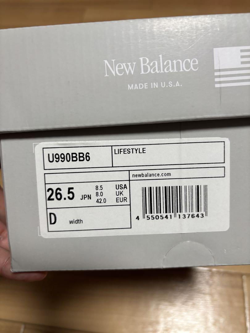 靴 new balance u990bb6 triple black 26.5