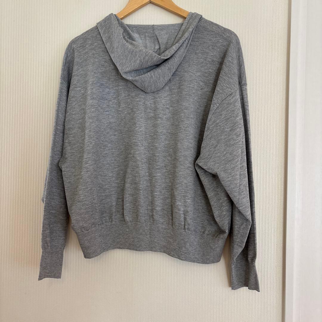 23区 シャイニー ニットパーカー　ライトグレー 46 新品