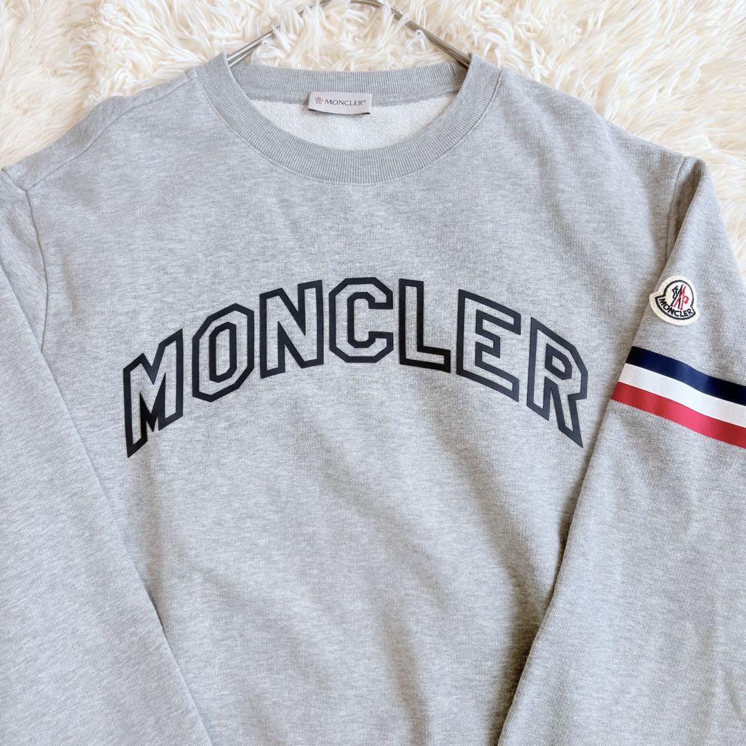 極美品 2023✨MONCLER トリコロールライン アーチロゴ スウェット