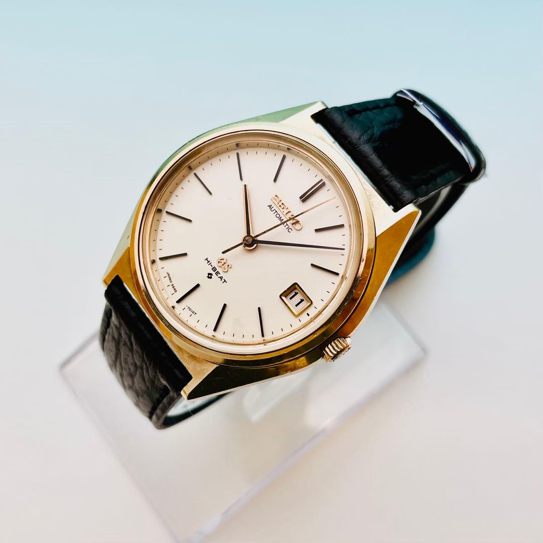 【美品】グランドセイコー 56GS ハイビート 5645-7010 自動巻 金張