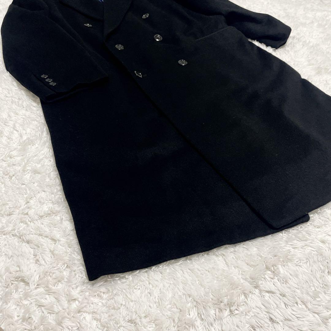 超希少✨美品 ロイヤルカシミヤ100% ダブルチェスター ロングコート L 黒