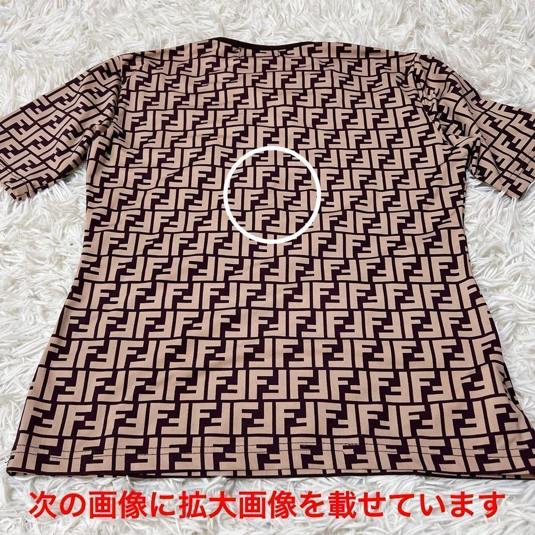 FENDI フェンディ 半袖 総柄 カットソー 38 ブラウン ズッカ FENDI フェンディ 半袖 総柄 カットソー 38 ブラウン ズッカ