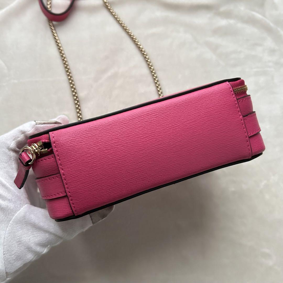 極美品 FURLA フルラ ショルダーバッグ BABYLON チェーン ピンク