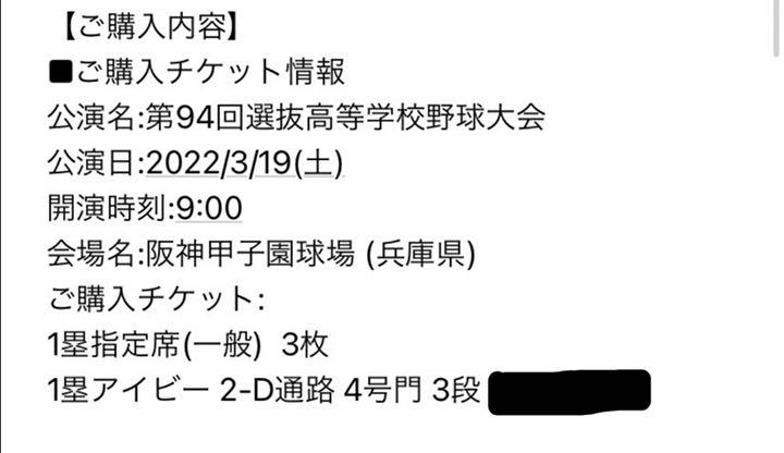 海外ブランド 選抜高校野球 チケット - 野球