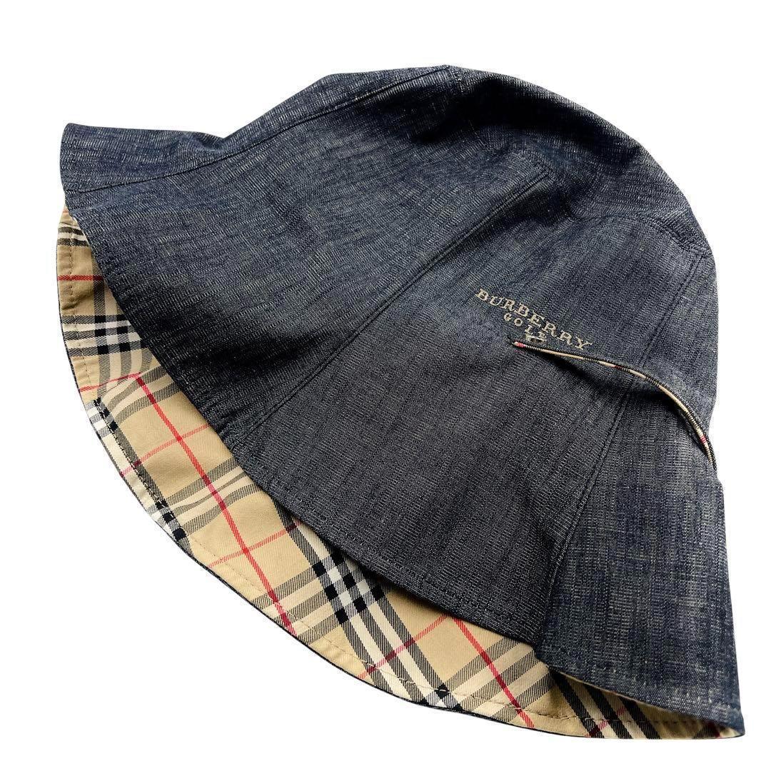 専用 BURBERRY ノバチェック デニム バケットハット 帽子 6754