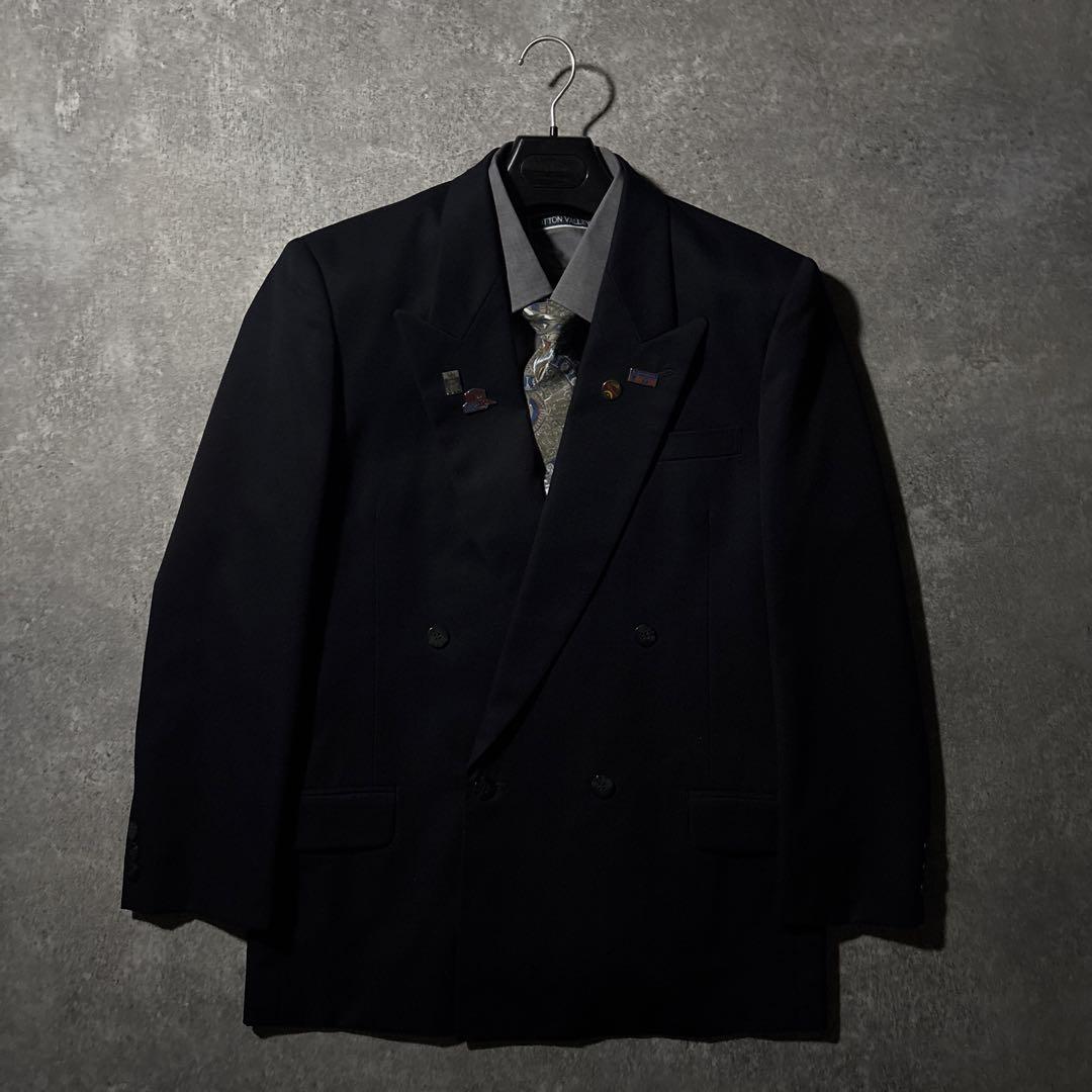 NO.68 【vintage】 セットアップ ダブル ピンズ　ネクタイ ブラック