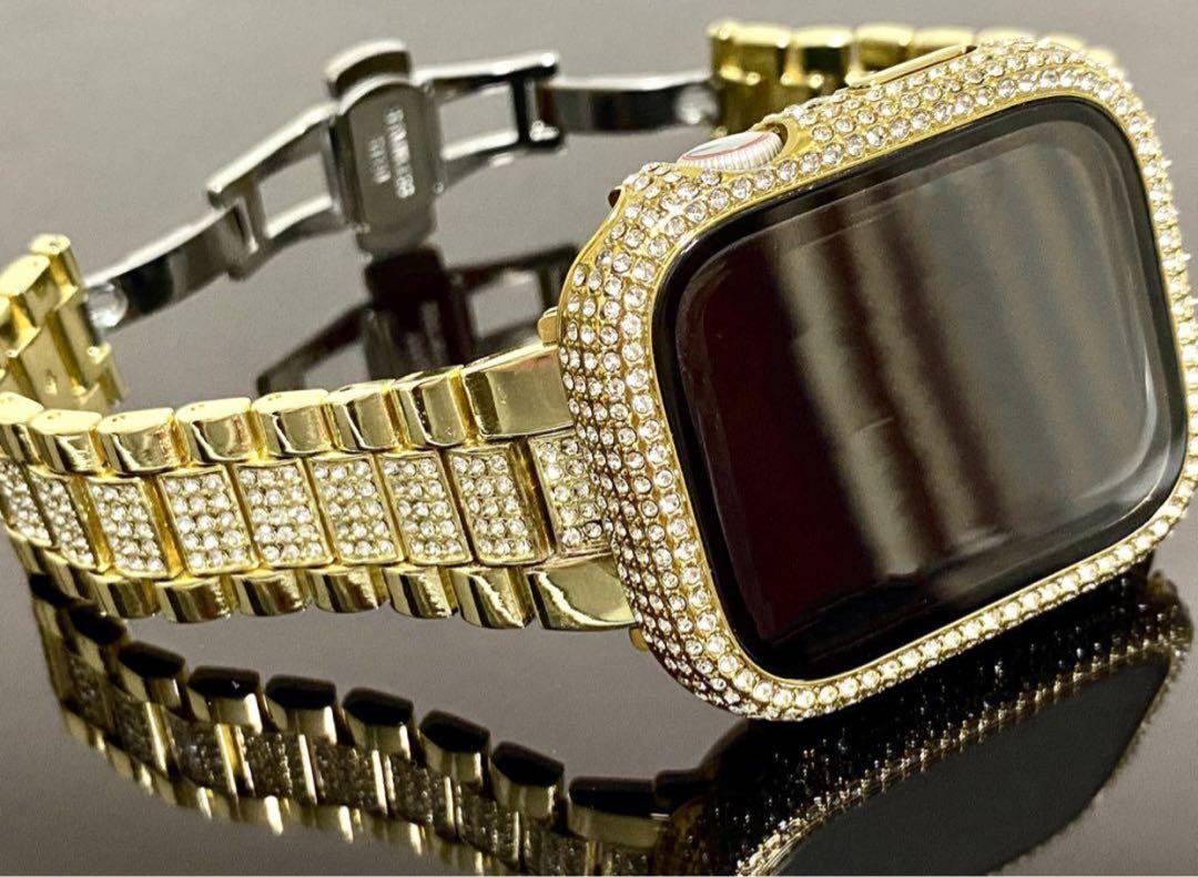 As-アップルウォッチキラキラケースカバーApple Watchバンドステンレス