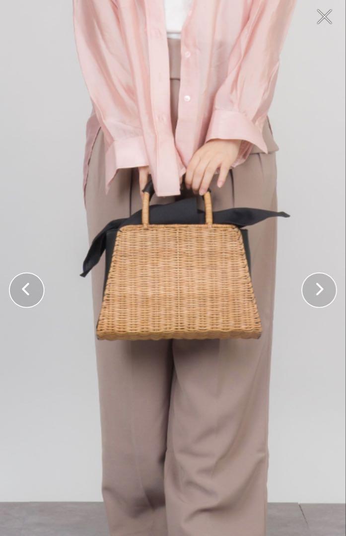 【The Bagmati/ザバグマティ】レザーハンドル スクエア かごバッグ