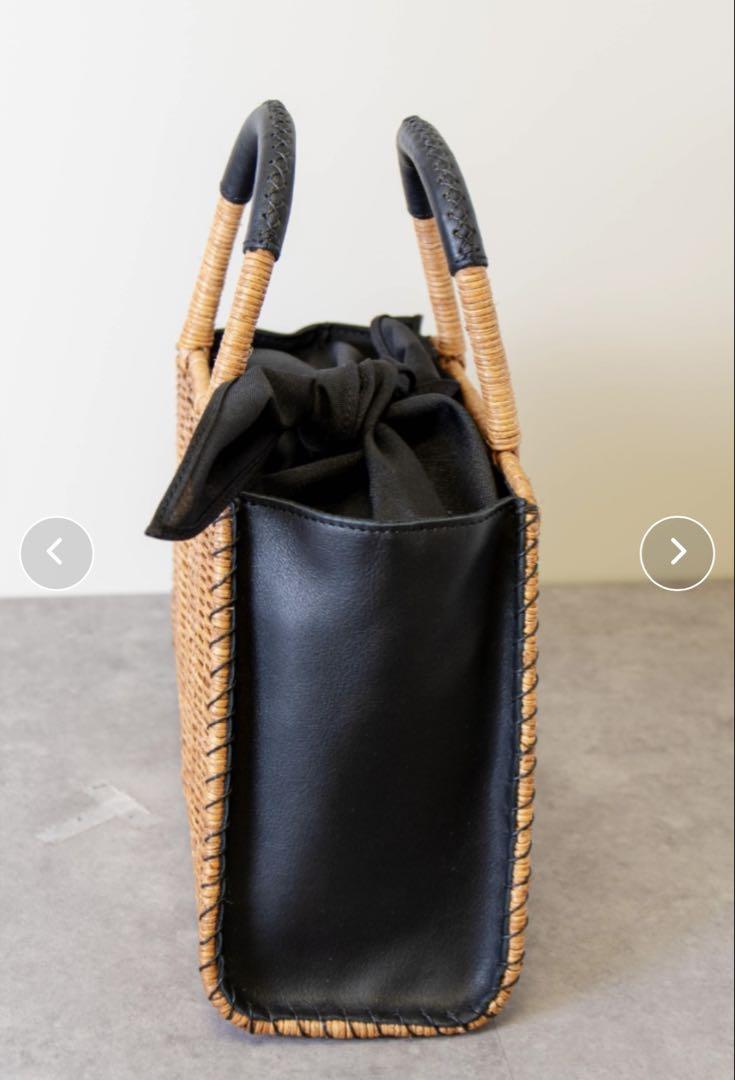 【The Bagmati/ザバグマティ】レザーハンドル スクエア かごバッグ