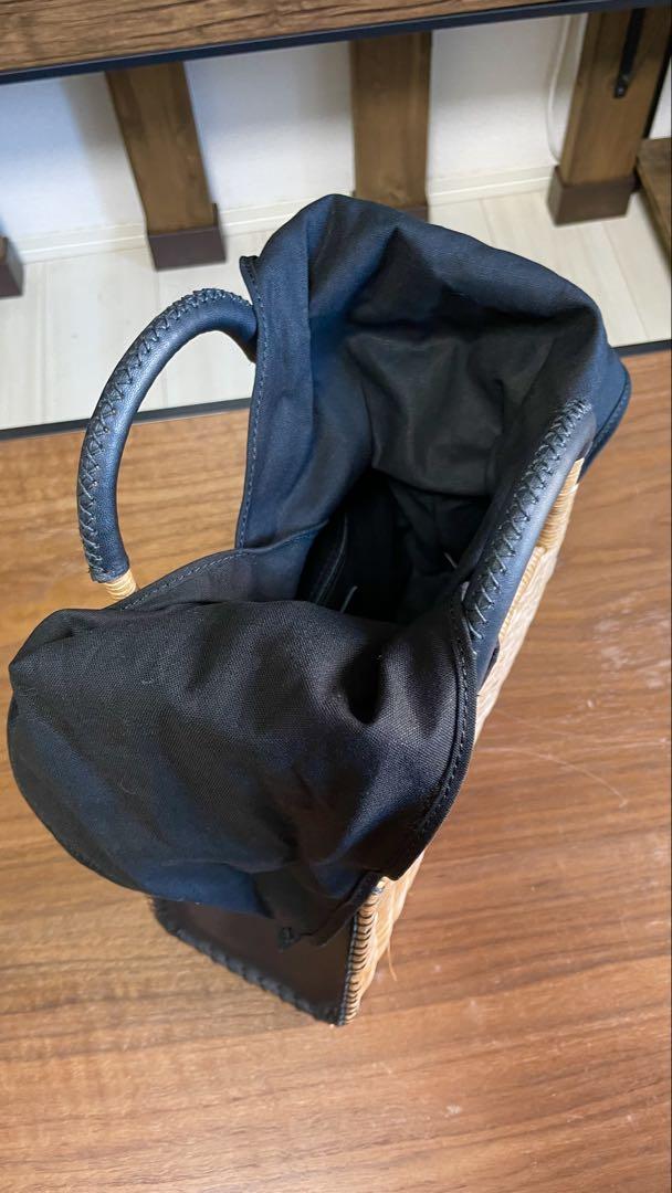 【The Bagmati/ザバグマティ】レザーハンドル スクエア かごバッグ