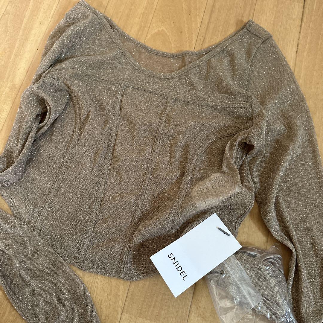 SNIDELコルセットデザインカットトップス ベージュ 未使用