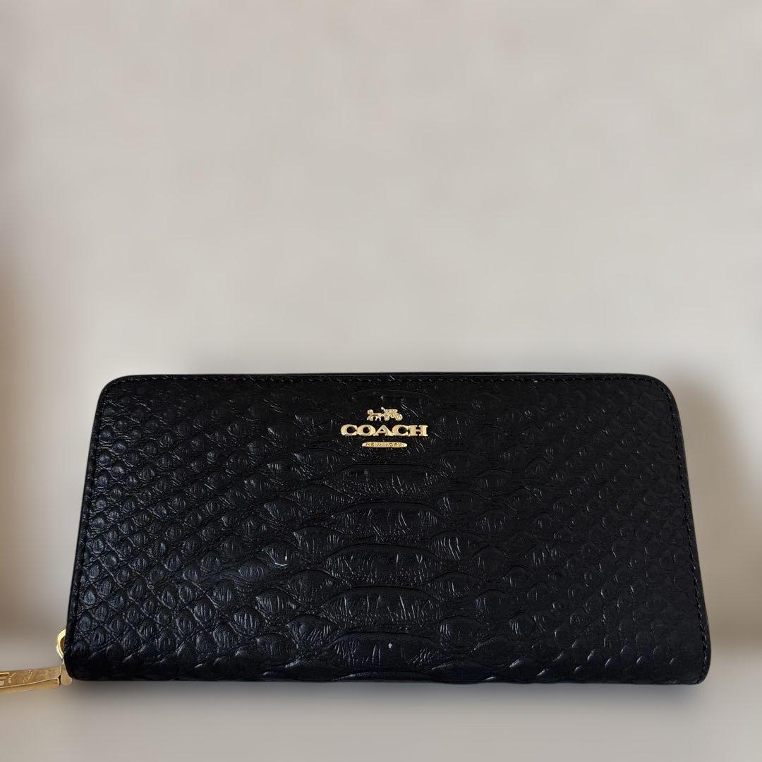 COACH コーチ　財布　長財布　ブラック　レディースメンズ