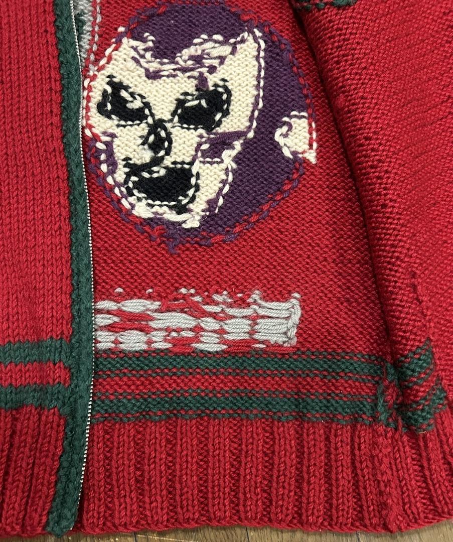 ＊エヴィス EVISU マスカレード カウチン ニット カーディガン 40