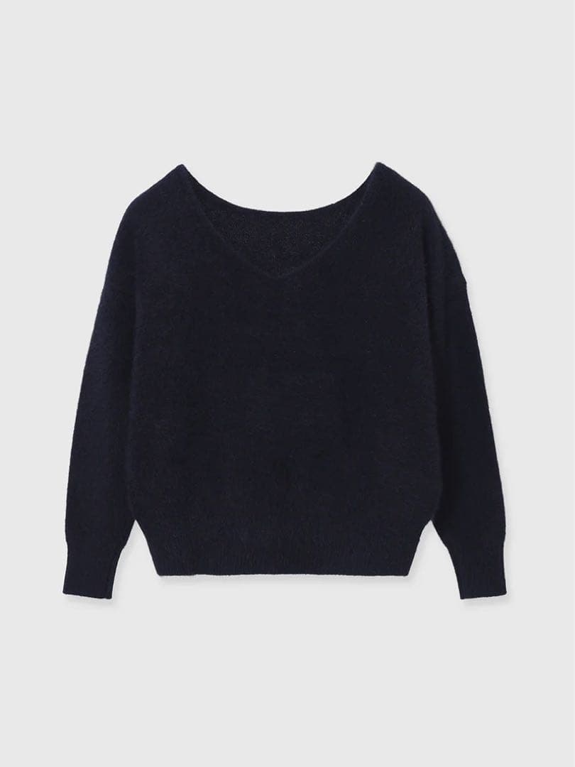 anuans ラクーンフォックス2wayネックプルオーバー アニュアンス ニット