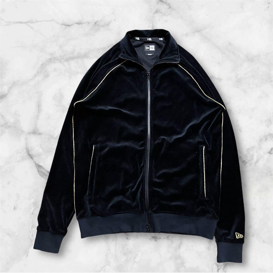 NEWERA ニューエラ　ベロアトラックジャケット　ブラック　黒金　M