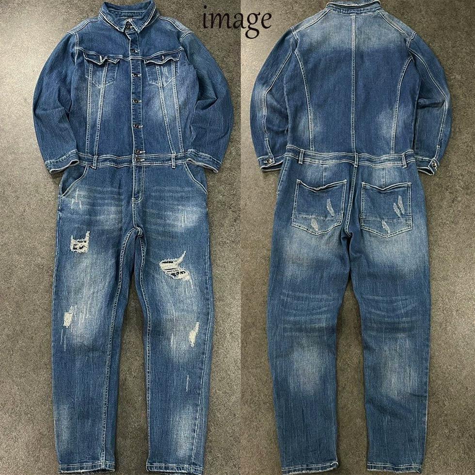 最新入荷 新品☆SILVER BULLET【CavariA】デニムオールインワン/ツナギL パンツ