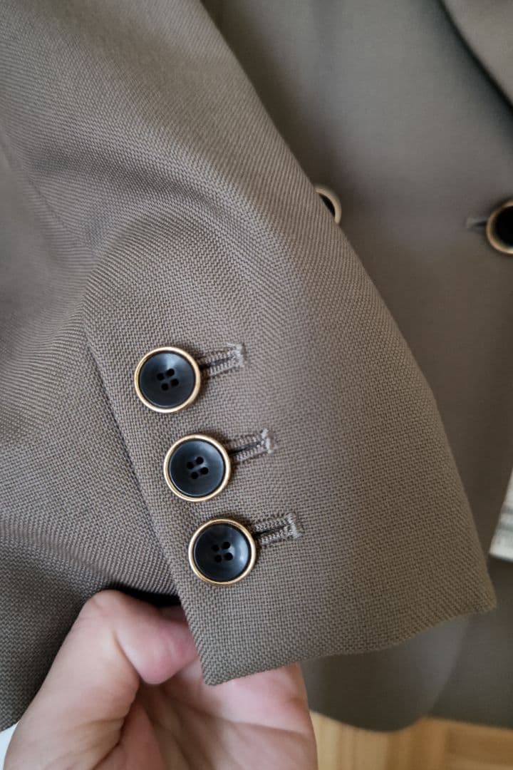 イエナ　ウールダブルブレストジャケット　36 ベージュ