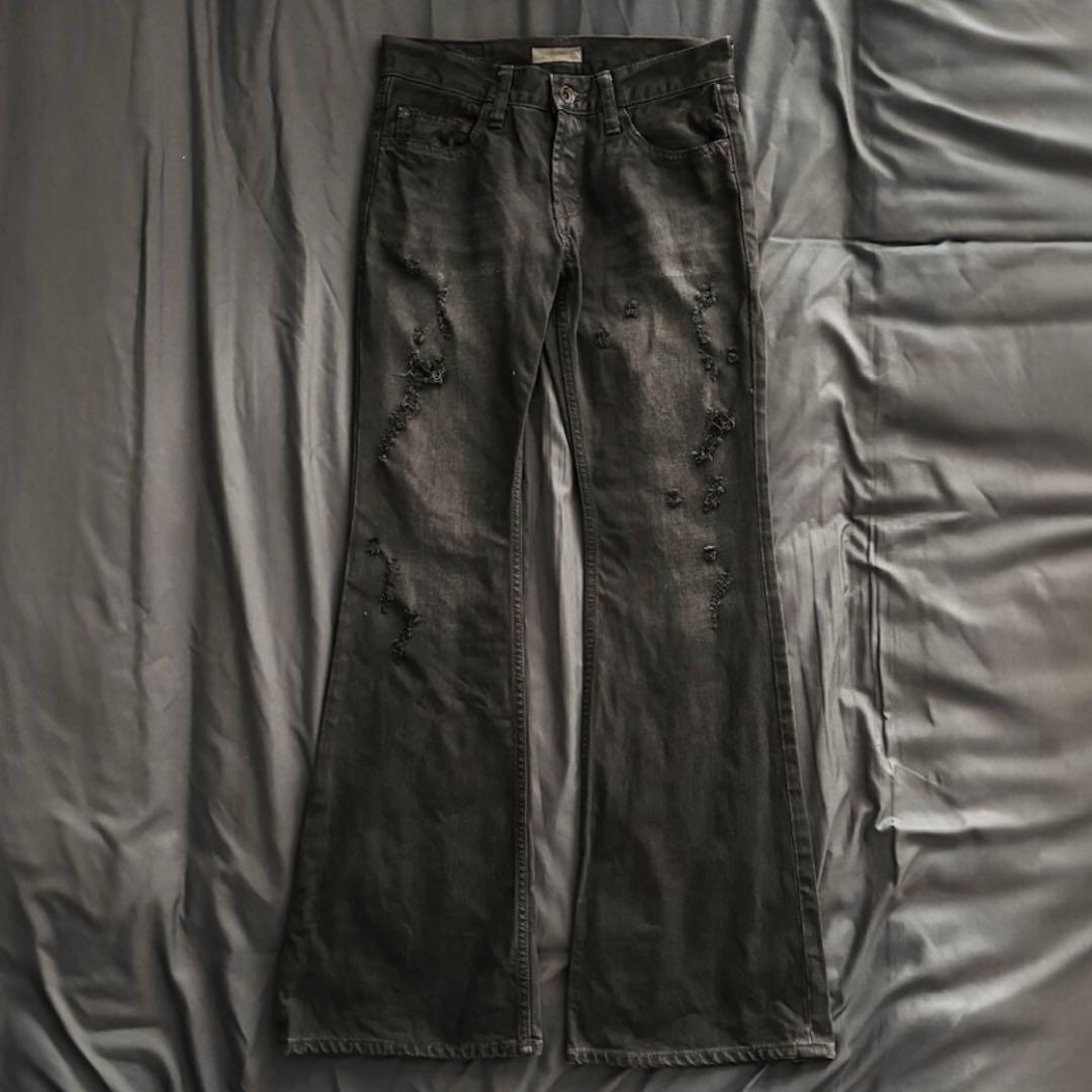 パンツ 00s goa flare damage denim VINTAGE