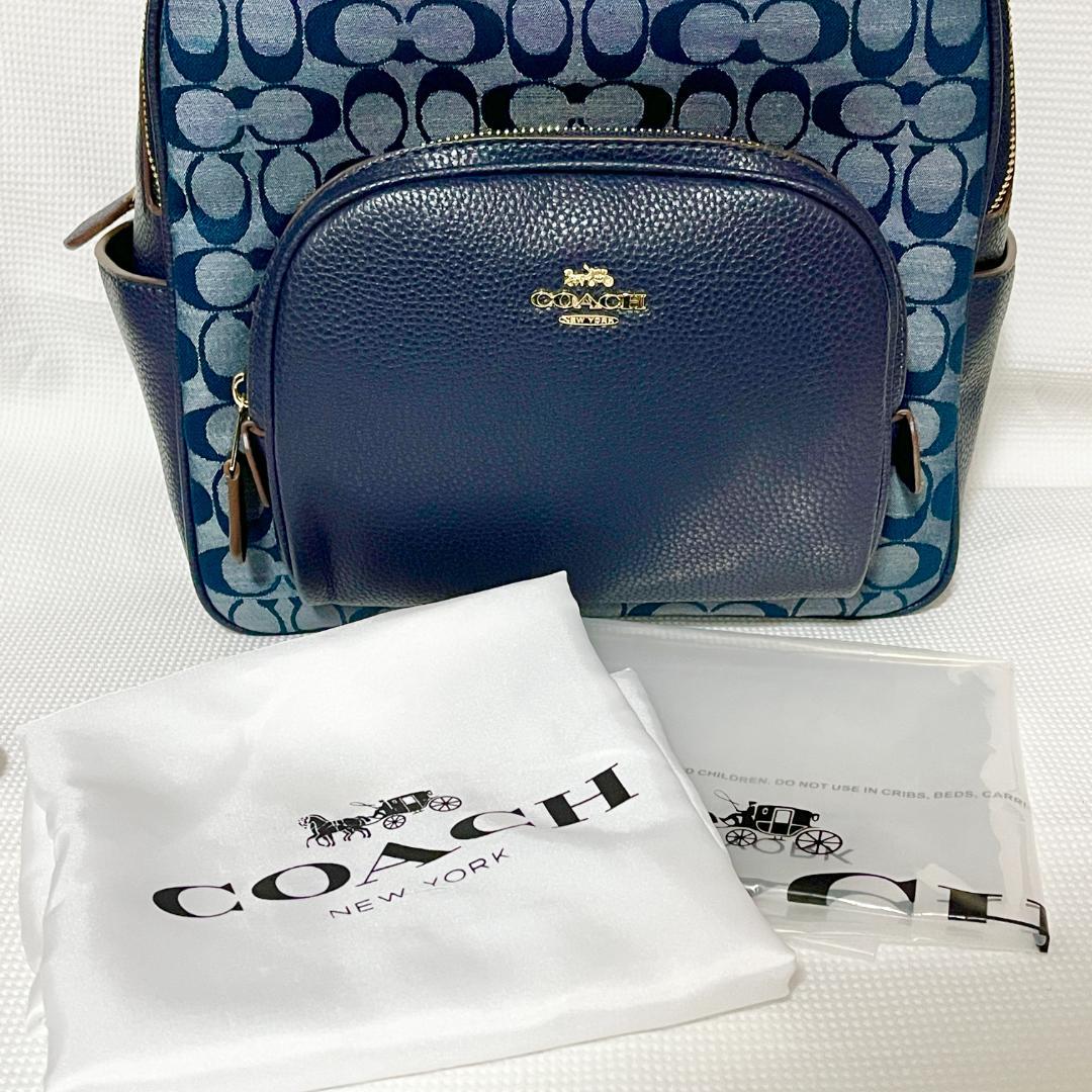 新品未使用 COACH シグネチャー C5671 ブルー バックパック リュック