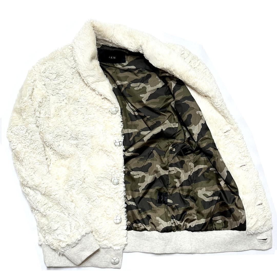 定価6.4万 AKM CREAMY ECO FUR SHAWL カーディガン L