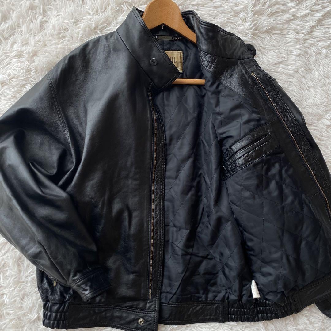 90s ART GLENHILL☆レザージャケット　羊革　黒　羊表革
