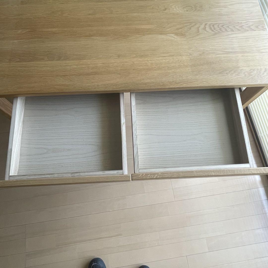 無印良品　オーク　無垢材　デスク