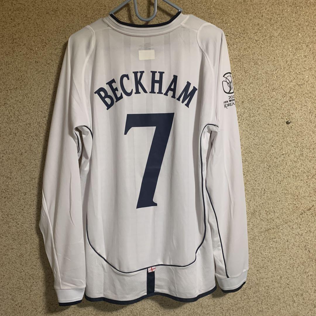 イングランド代表 7番BECKHAM 02日韓W杯 ユニフォーム 白  Mサイズ