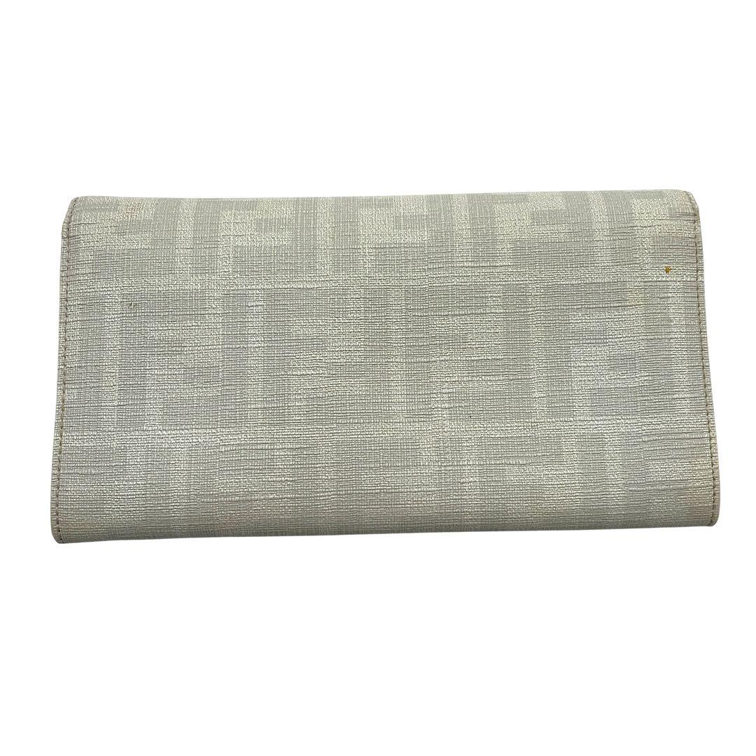 【微美品】FENDI フェンディ　長財布　白　ホワイト　FF総柄　ホログラムタグ